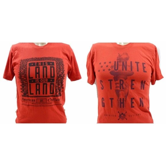 American Apparel American Outlaws T-Shirt Men S Lot of 2 Patriotic Americana USA - Picture 1 of 8
